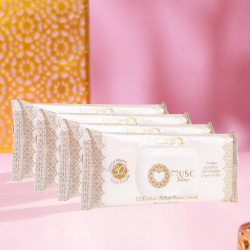Lingettes toilette Intime au Monoï Oriental x120 - lot de 4