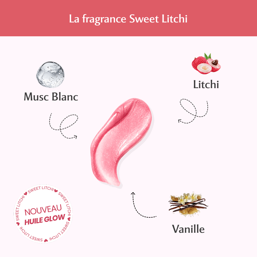 Huile Glow Pailletée Corps Sweet Litchi