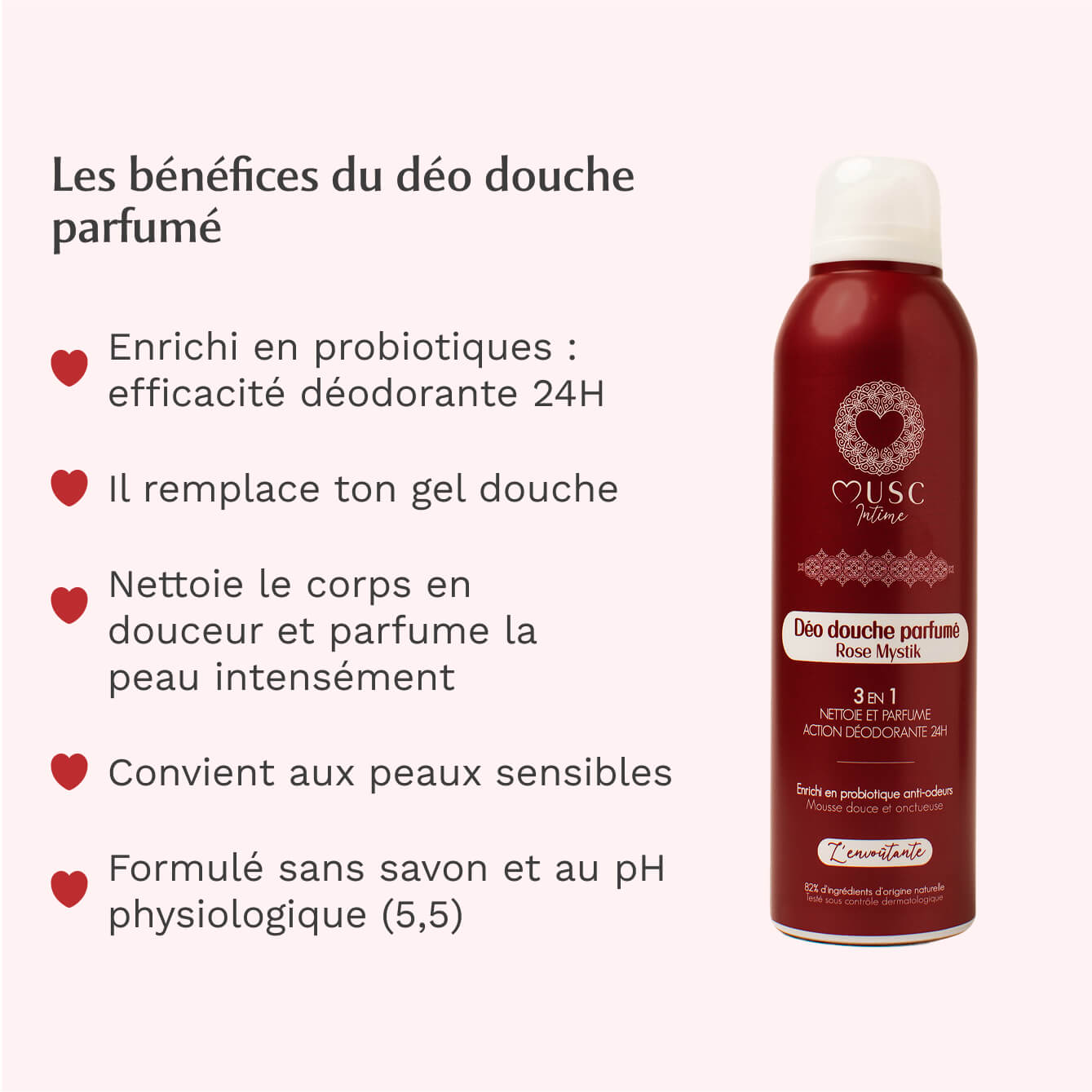 Déo douche parfumé Rose Mystik - l'Envoûtante