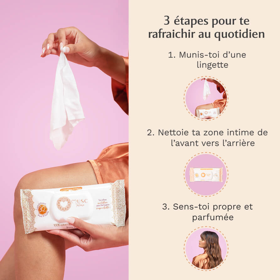 Lingettes toilette Intime Amber Flower x120 - lot de 4